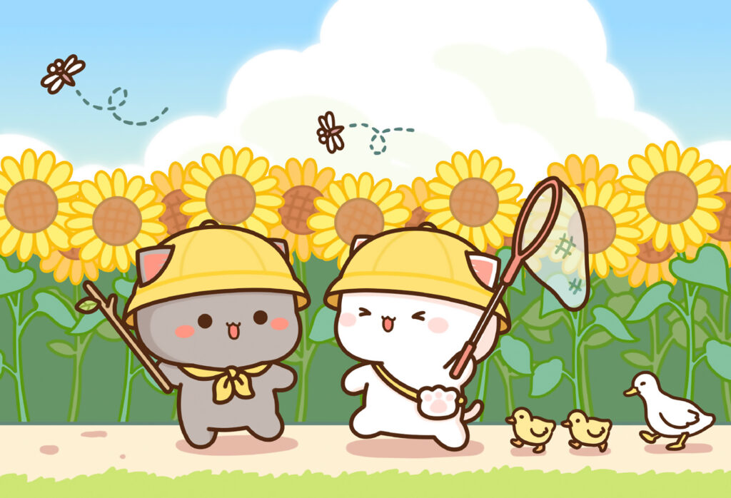 Peach Goma June Sunflowers Desktop Wallpaper Kawaii Hoshi