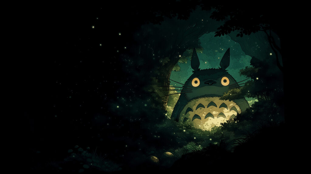 My Neighbor Totoro Dark Forest Glow Wallpaper