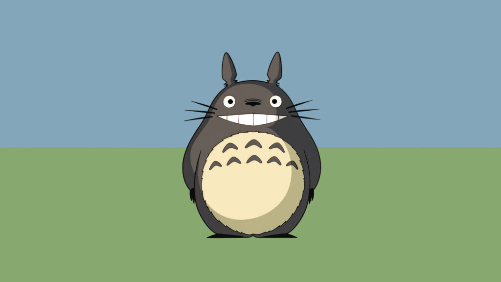 My Neighbor Totoro Flat Character Blue Background Wallpaper
