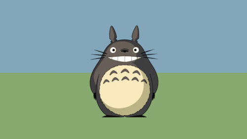 My Neighbor Totoro Flat Character Blue Background Wallpaper