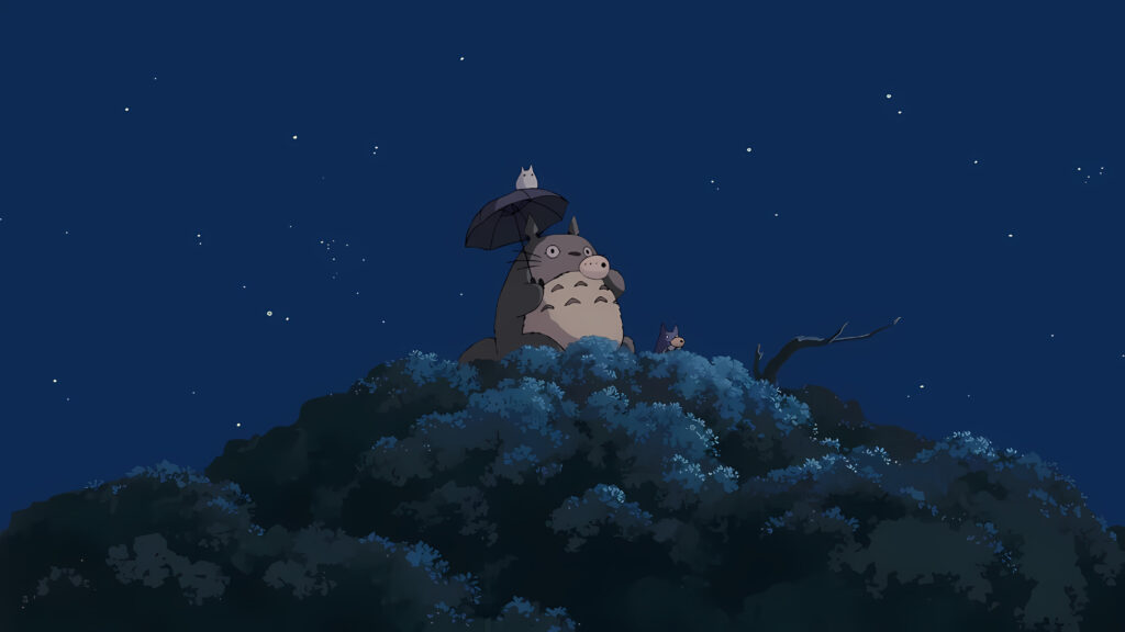 My Neighbor Totoro Night Sky Umbrella Wallpaper