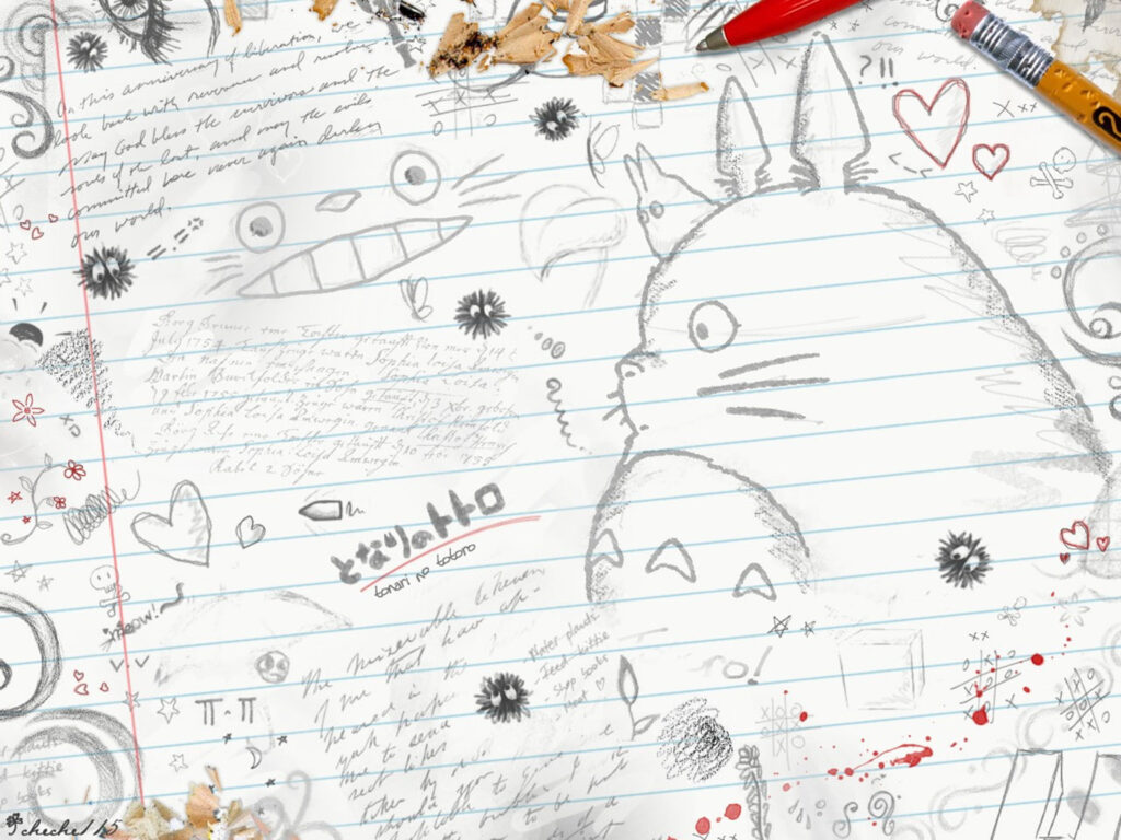 My Neighbor Totoro Notebook Sketch Doodle Wallpaper