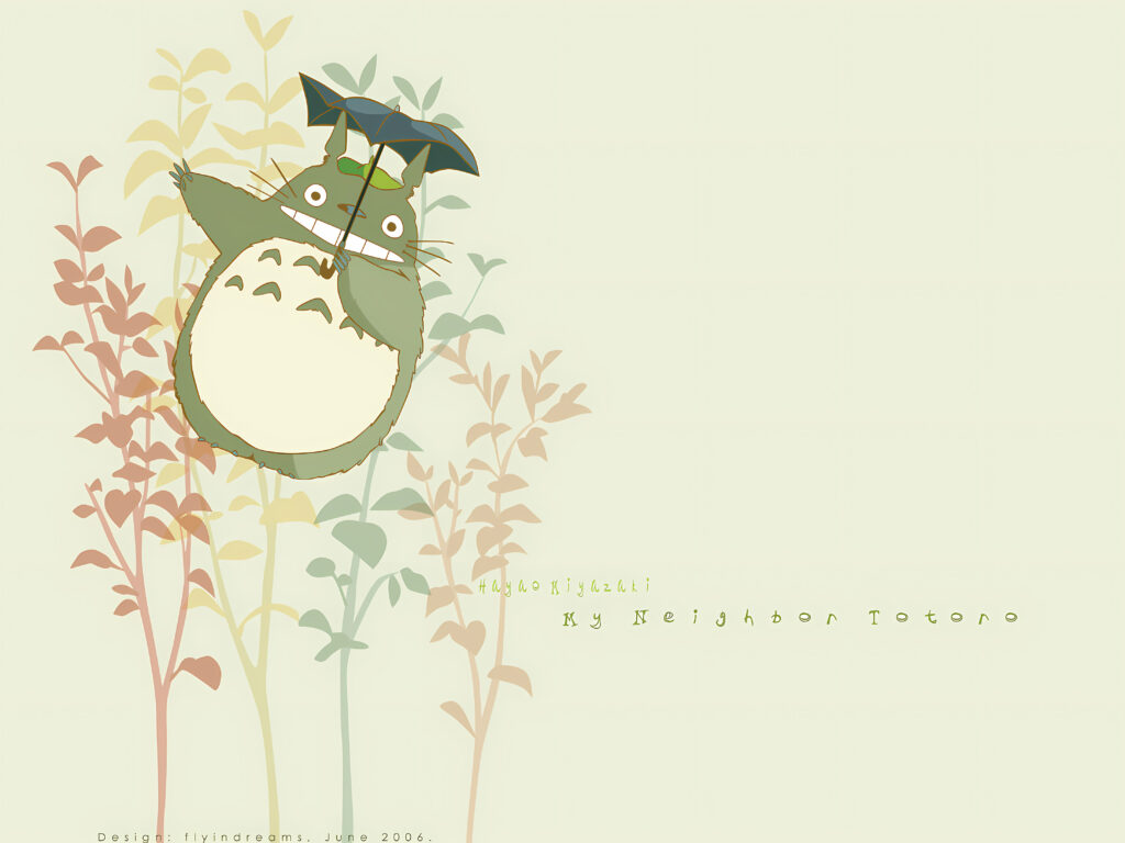 My Neighbor Totoro Pastel Umbrella Art Wallpaper