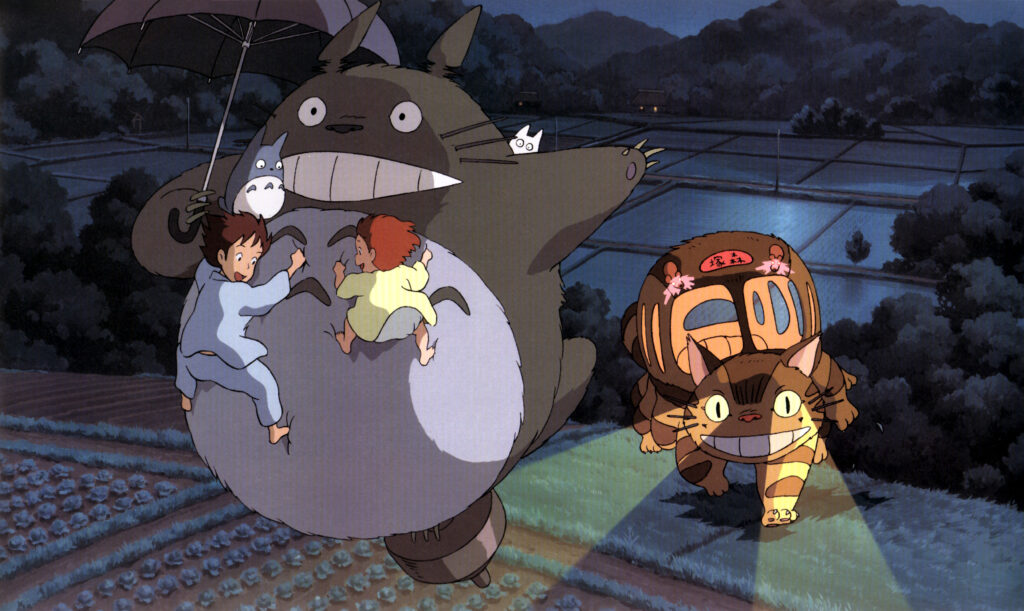 Satsuki Mae My Neighbor Totoro Catbus Night Scene Wallpaper