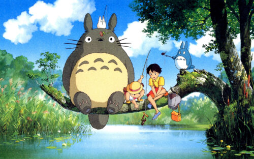 Satsuki Mei My Neighbor Totoro Fishing Scene Wallpaper