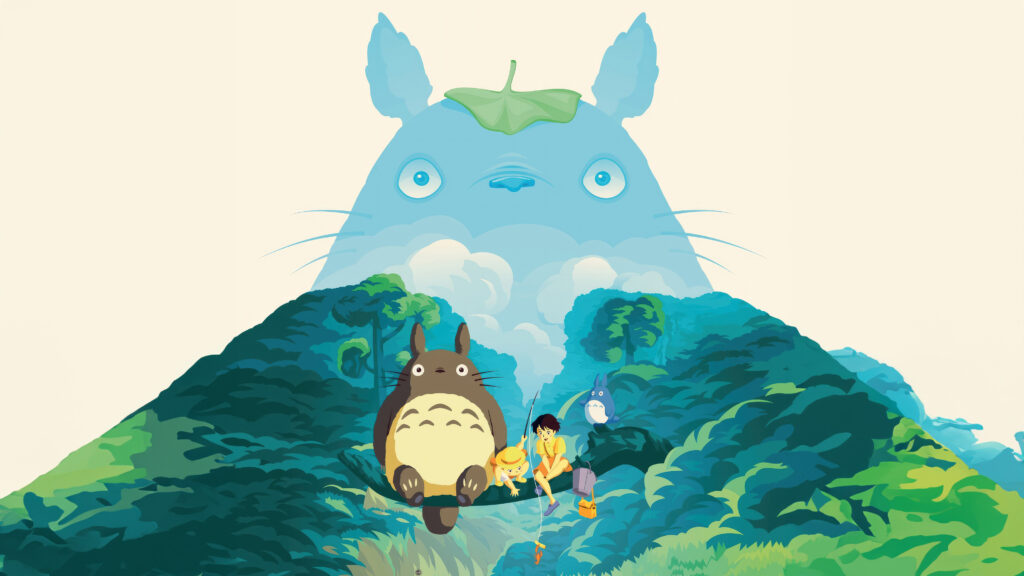 Satsuki Mei My Neighbor Totoro Fishing Wallpaper