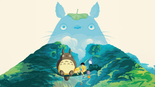 Satsuki Mei My Neighbor Totoro Fishing Wallpaper