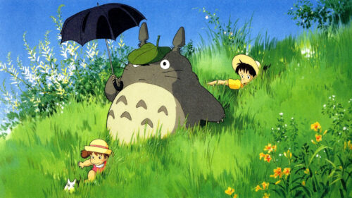 Satsuki Mei My Neighbor Totoro Grassy Hill Scene Wallpaper
